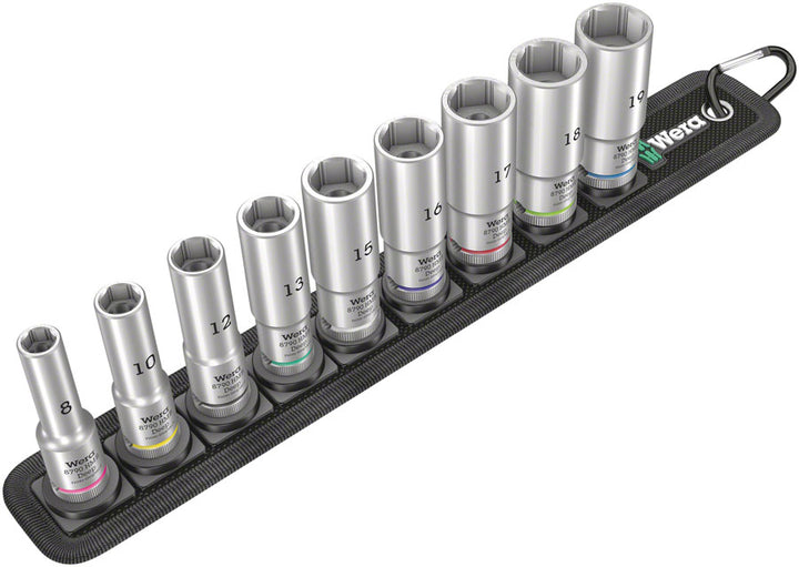 Juego de vasos Wera Belt B Deep 1 - accionamiento de 3/8" 9 piezas