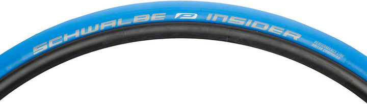 Neumático de entrenamiento Schwalbe Insider de 700 x 23c con talón plegable, compuesto Performance Line Performance, color azul