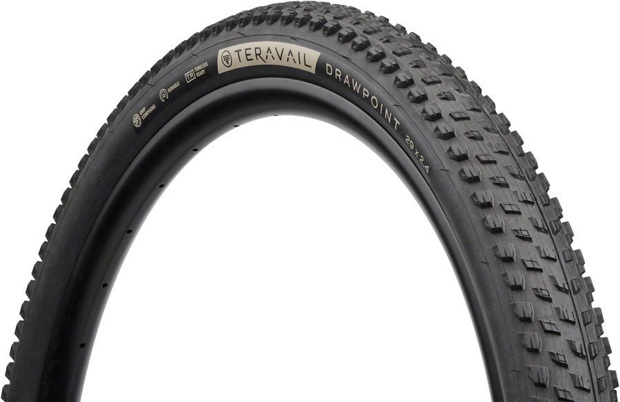 Neumático Teravail Drawpoint - 29 x 2,4 sin cámara, plegable, compuesto de agarre ligero para senderos BLK