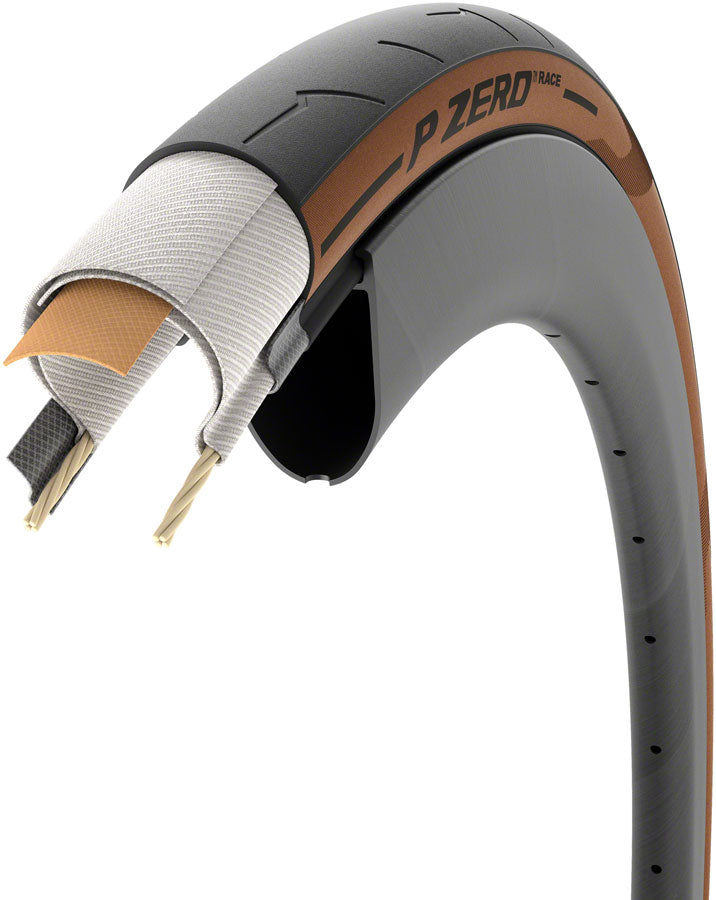 Neumático de carrera Pirelli P ZERO - 700 x 30 Clincher plegable clásico bronceado TechBelt SmartEvo