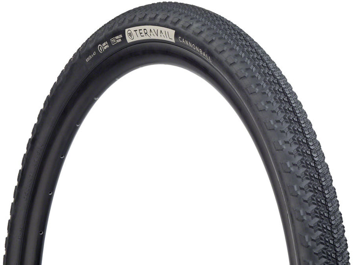 Neumático Teravail Cannonball - 650b x 47 Tubeless Plegable Negro Compuesto Rápido y Duradero