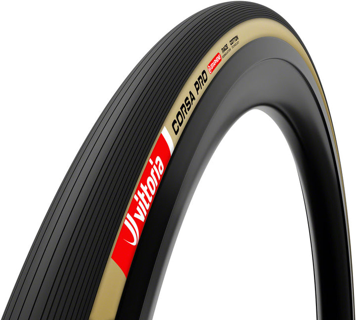 Neumático Vittoria Corsa Pro - 700 x 28 Clincher plegable BLK/Tan Graphene + Silica G2.0