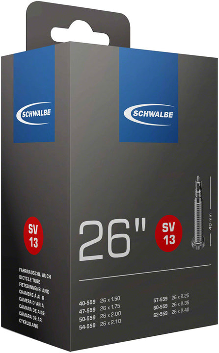 Cámara de aire estándar Schwalbe - 26 x 1,5-2,5, válvula Presta de 40 mm
