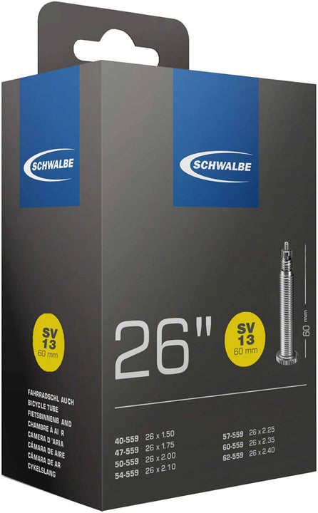 Cámara de aire estándar Schwalbe - 26 x 1,5-2,5, válvula Presta de 40 mm