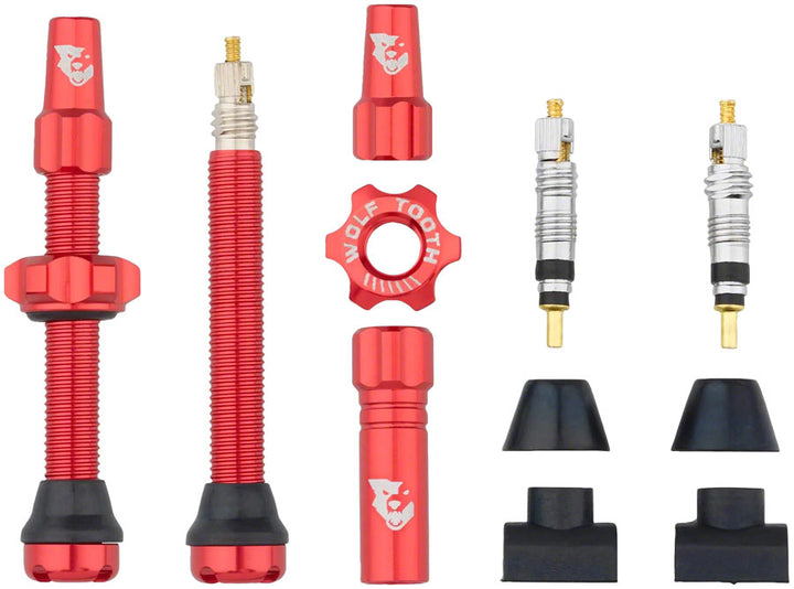 Kit de vástago de válvula sin cámara Wolf Tooth - 44 mm Rojo