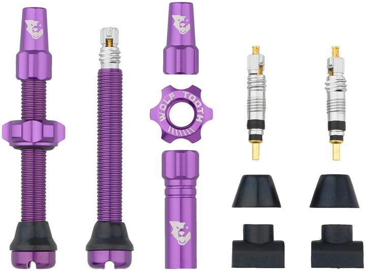 Kit de válvula sin cámara Wolf Tooth - 44 mm, color morado