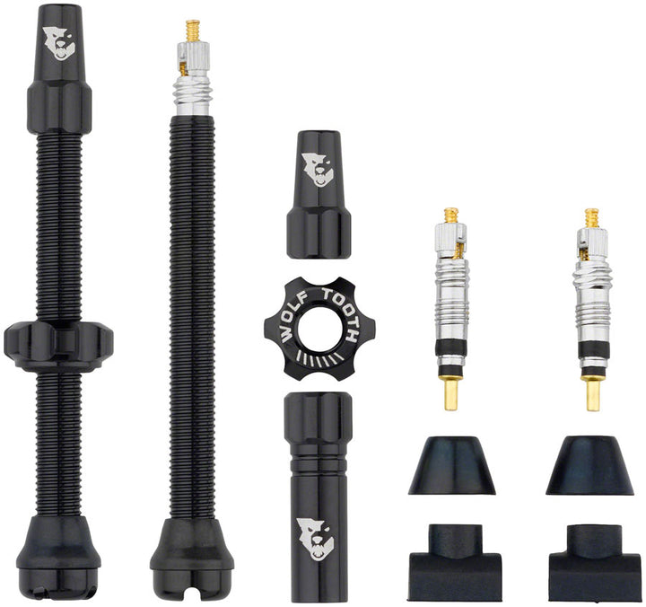 Kit de válvula sin cámara Wolf Tooth - 60 mm, color negro