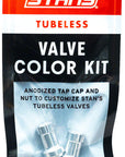 Stans Tubeless Valve Stem Cap Color Kit - Silver Pair