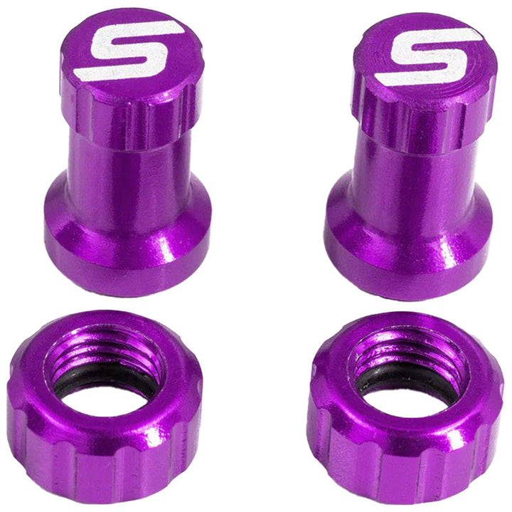 Kit de tapas de válvula para neumáticos sin cámara Stans (color morado)