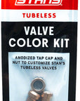 Kit de colores para tapas de válvulas sin cámara Stans (par de cobre)