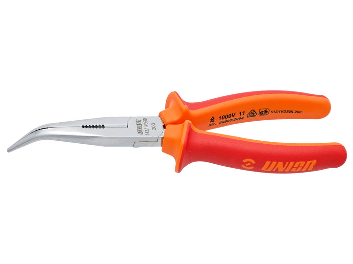 Alicates de punta larga Tool Unior con corte lateral y agarre para tubos doblados