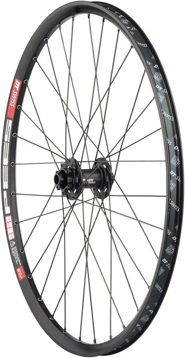 Ruedas de calidad con trinquetes de oso / DT Swiss 533D, rueda delantera de 26", 15 x 100 mm, 6 tornillos, color negro