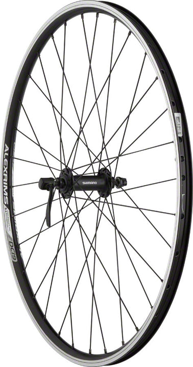 Quality Wheels Value Double Wall Series Front Wheel - 26" QR x 100mm Rim Brake BLK Clincher 32H