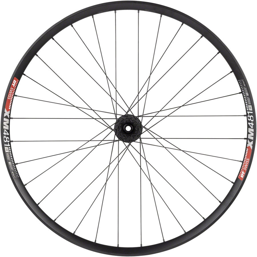 Rueda trasera Quality Wheels DT 350/DT XM481 de 27,5&quot;, 12 x 157 mm, 6 tornillos, microestriado, negra