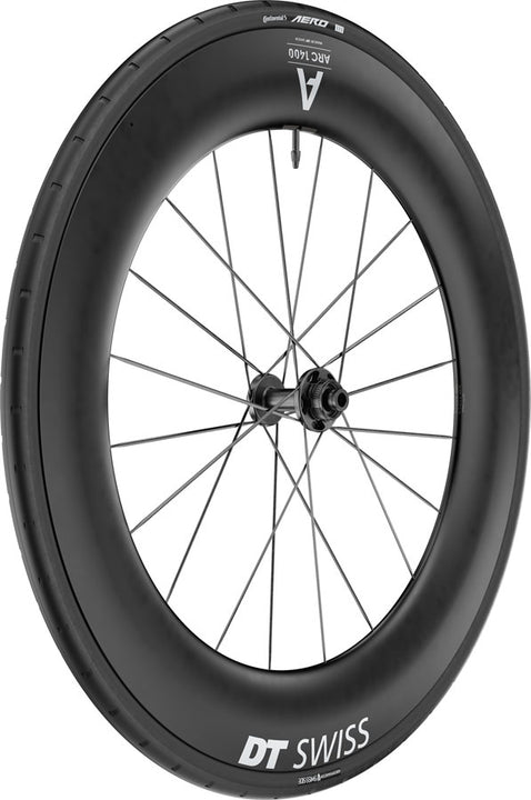 Rueda delantera DT Swiss ARC 1400 DiCut 85 - 700 12 x 100 mm Center-Lock BLK WTS con neumático Aero 111