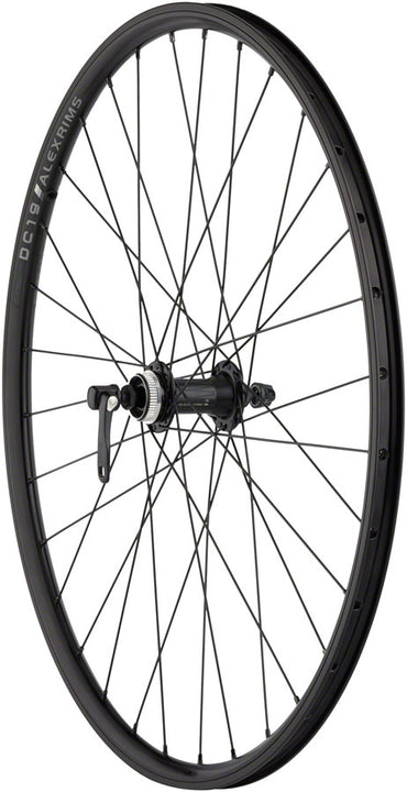 Quality Wheels Value Double Wall Series Rim+Disc Front Wheel - 26" QR x 100mm Center-Lock /Rim Brake BLK Clincher 32H