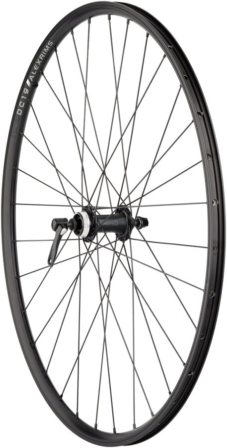Quality Wheels Value Double Wall Series Rim+Disc Front Wheel - 700 QR x 100mm Center-Lock BLK Clincher 32H