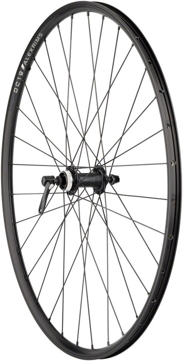 Quality Wheels Value Double Wall Series Rim+Disc Front Wheel - 700 QR x 100mm Center-Lock BLK Clincher 32H