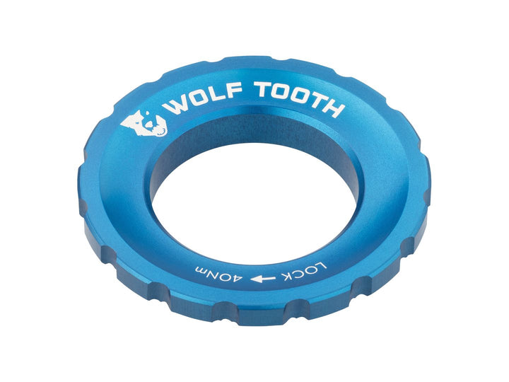 Anillo de bloqueo de rotor Wolf Tooth CenterLock - Estriado externo azul