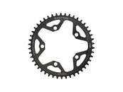 Plato Wolf Tooth para ciclocross de carretera (110 BCD, 46 dientes, 110 BCD, 5 tornillos, tope abatible, 10/11/12 velocidades, compatible con Eagle Flattop), color negro