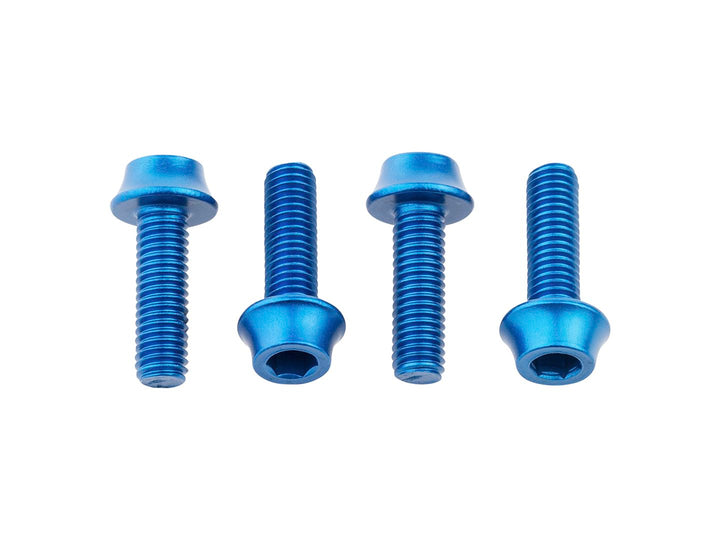 Pernos para portabidón Wolf Tooth - Juego de 4, aluminio azul