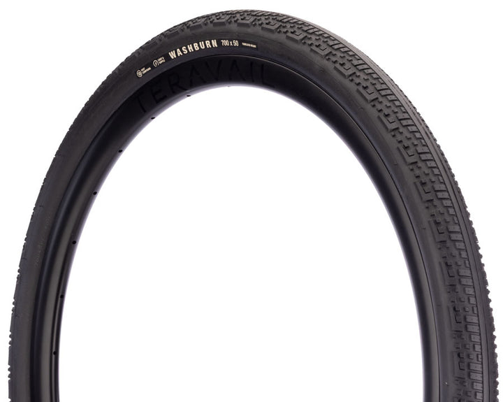 Teravail Washburn Tire - 700 x 50 Tubeless Folding BLK Durable Fast Compound