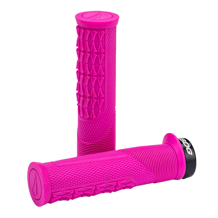 SDG Thrice OC Lock-On MTB Grips - Pink-Black