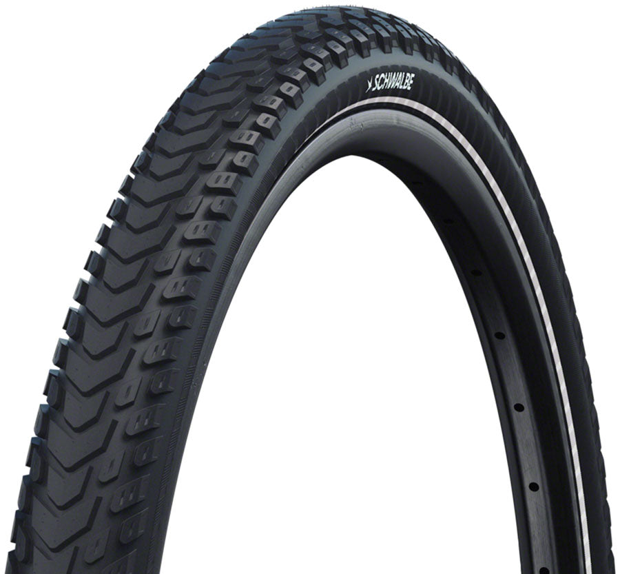 Schwalbe Marathon Mondial Tire - 700 x 57 / 29 x 2.25 Clincher Wire BLK/Reflex Performance RaceGuard Addix Green E-50
