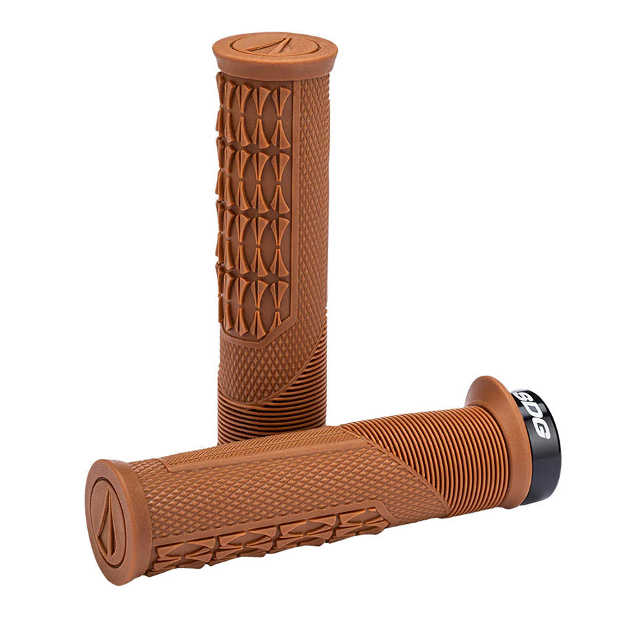SDG Thrice OC Lock-On MTB Grips - Brown-Black