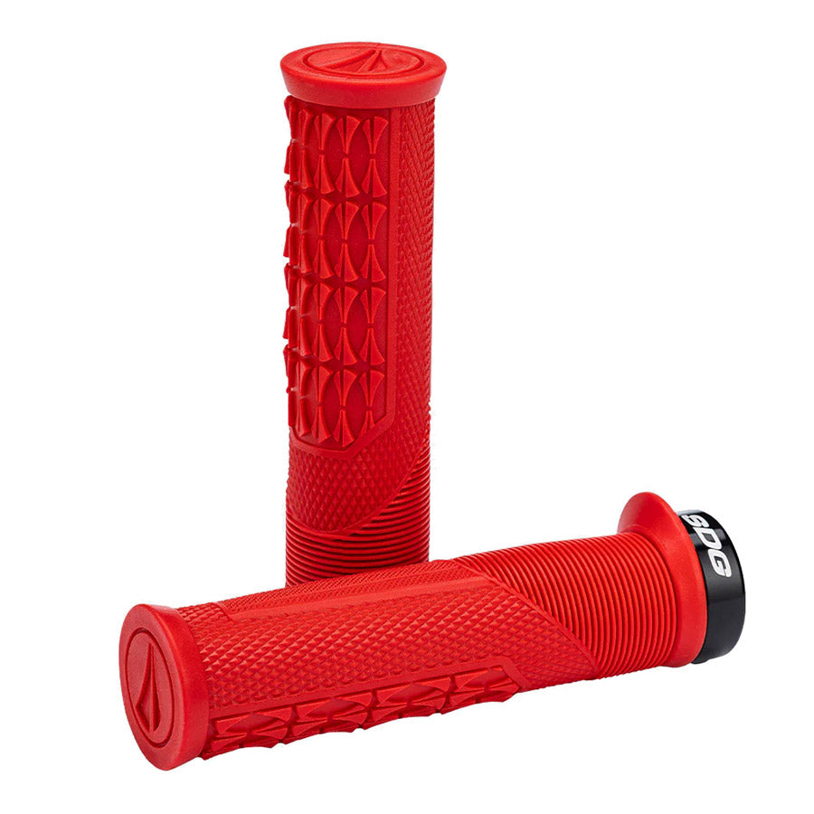 SDG Thrice OC Lock-On MTB Grips - Red-Black