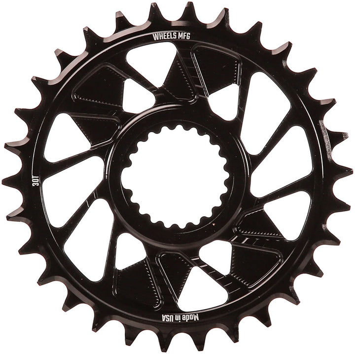 Wheels Manufacturing Direct Mount Chainring - 30t Shimano Direct Mount 1.5mm Outboard Offset T-Type Chain Compatible Black