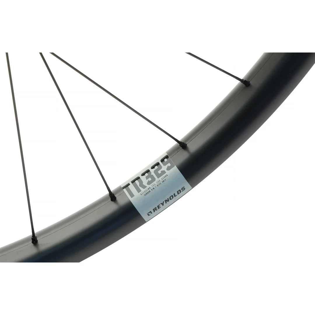 Reynolds TR329 carbon wheel closeup of label